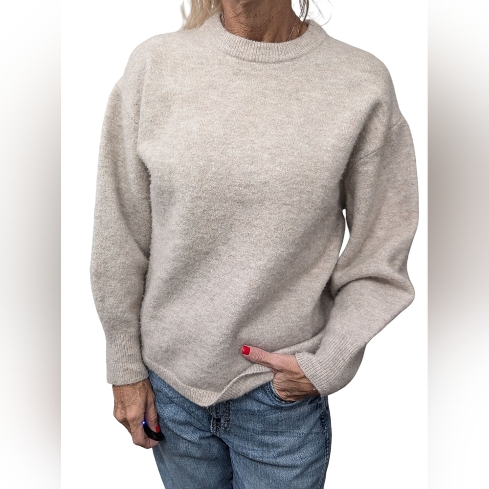 & Other Stories Wool Blend Oatmeal Crewneck Sweater XS Relaxed